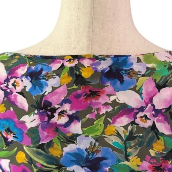 Chiara Boni La Petite Robe Italy Cocktail Dress 3/4-Sleeve Ruched Floral 40/4 Sm - Picture 12 of 16